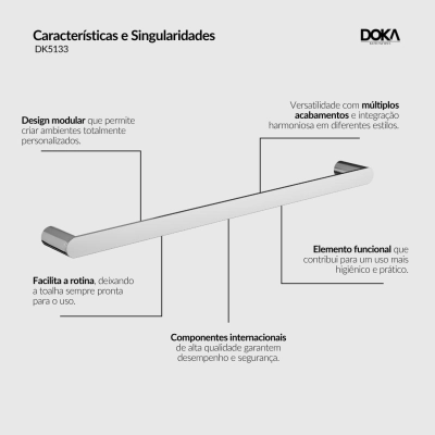 Toalheiro Simples Quantum - GunMetal
